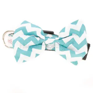 Hamish McBeth Bowtie Dog Collar - Green Chevron