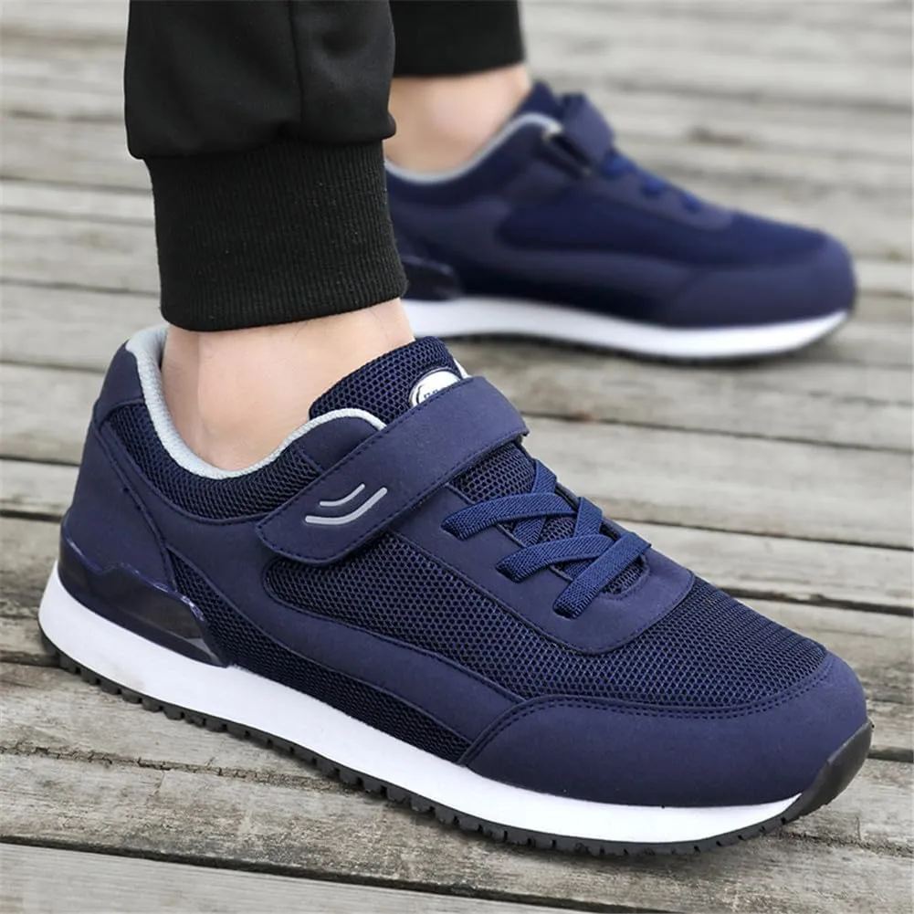 LEADER SHOW Men Elderly Casual Comfortable Walking Shoes Lightweight Safety Flats Non-Slip Strap Sneakers