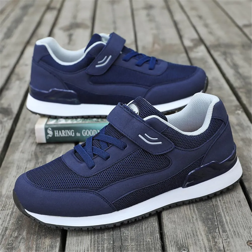 LEADER SHOW Men Elderly Casual Comfortable Walking Shoes Lightweight Safety Flats Non-Slip Strap Sneakers