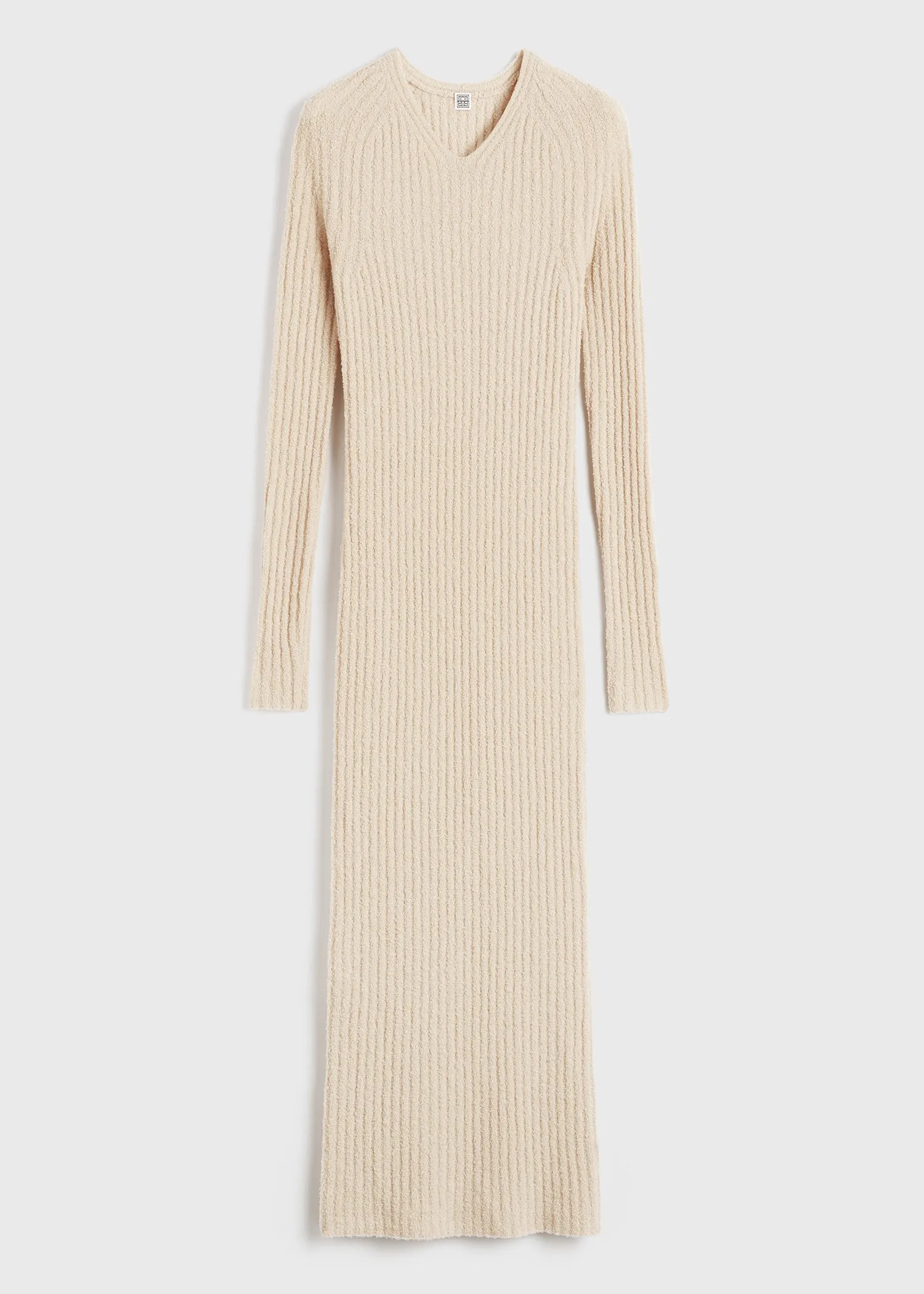 Ribbed merino blend dress cashew