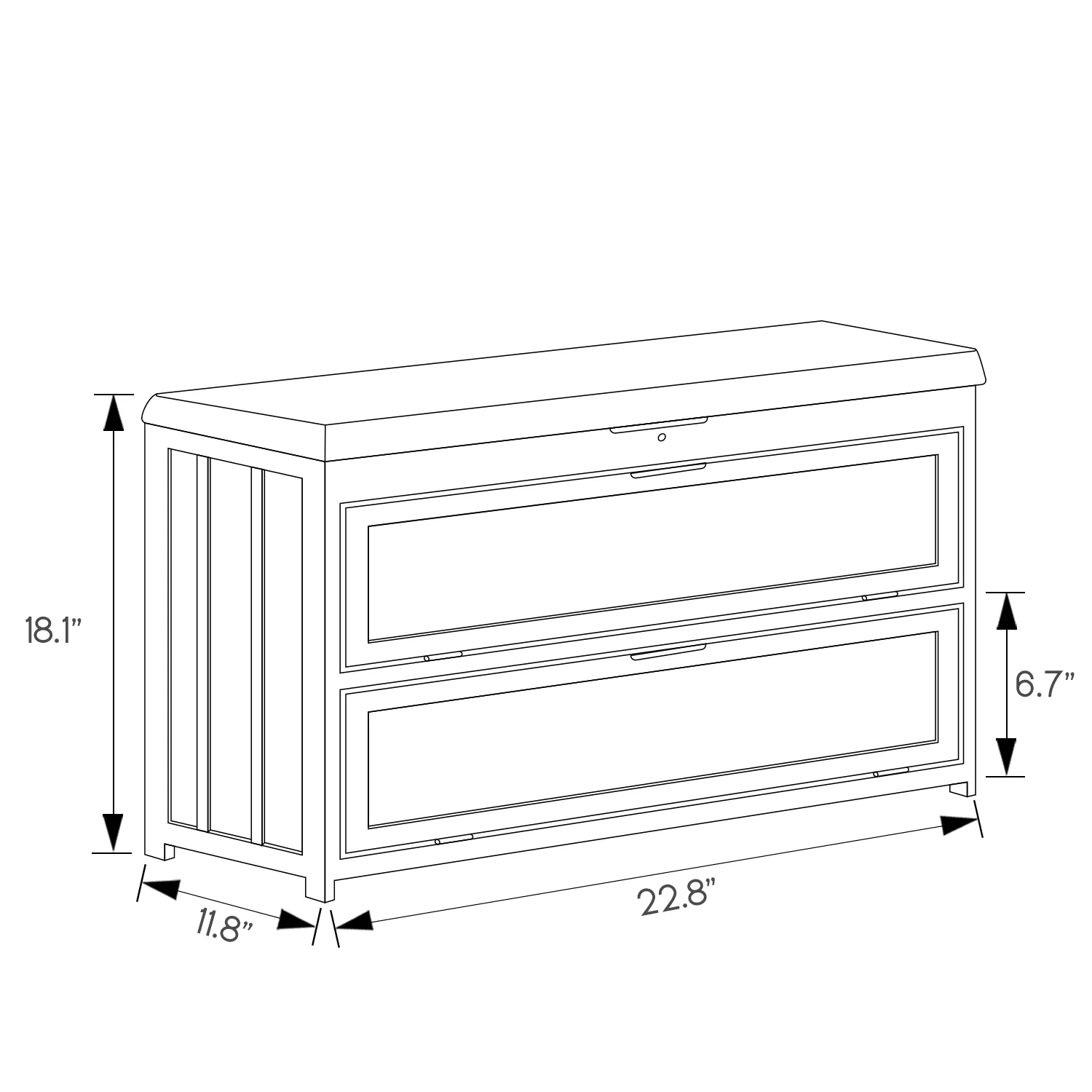 Shoe Rack Organizer Cabinet - Changing Bench - with Upholstered Flip-Open Storage & Drop Down Door - 2 Tier - Brown