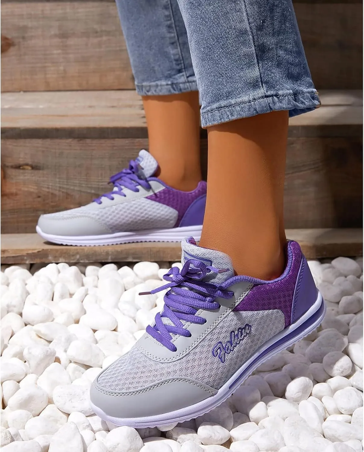 Women's Running Walking Tennis Shoes Comfortable Lace Up Womens Running Shoes Wide Casual Tennis Shoes Wedge Sneakers Waterproof Tennis Shoe Trainers Shoe