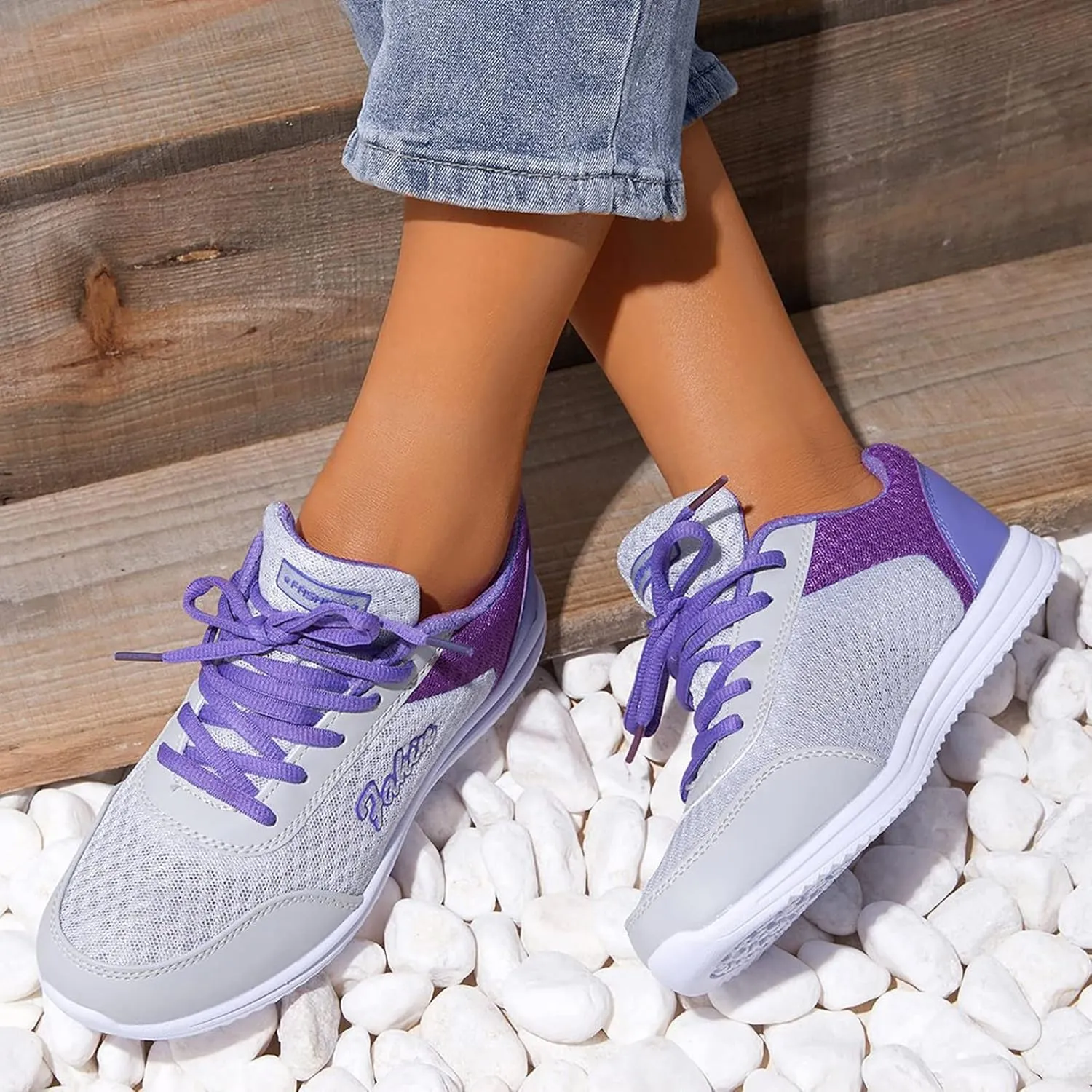 Women's Running Walking Tennis Shoes Comfortable Lace Up Womens Running Shoes Wide Casual Tennis Shoes Wedge Sneakers Waterproof Tennis Shoe Trainers Shoe